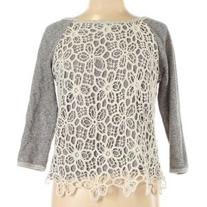 Lace Front 3/4 Sleeve Sweater